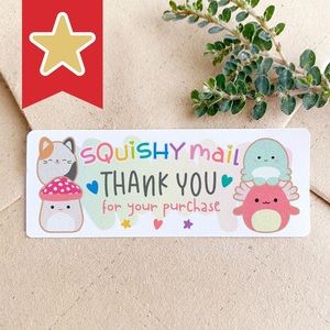 Squishmallow Squishy Mail Thank You Labels 100ct